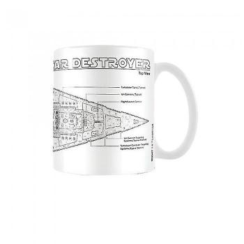Taza de bosquejo del Destructor Estelar de Star Wars en blanco y negro, tamaño único