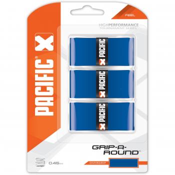 Pacific Overgrip Grip-A-Round 3er - Mango de raqueta de tenis, color azul, talla standard