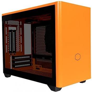 Cooler Master MasterBox NR200P Caja Ordenador Mini ITX, Panel Lateral Cristal Templado, Opciones de Enfriamiento óptimos, Exposición GPU Vertical, Accesibilidad 360 Grados Sin Herramientas, Naranja