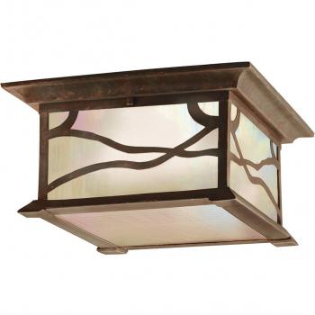 Lámpara de techo de cobre envejecido Morris - Plafón de exterior con diseño vintage, acabado en cobre envejecido, apto para exteriores, iluminación LED compatible, fácil instalación y resistente a la intemperie