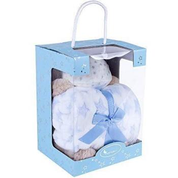 Interbaby PE010-01 - Set Manta y Peluche Hipopótamo Azul, unisex
