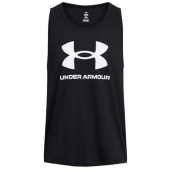 Under Armour Camiseta Sin Mangas Sportstyle Logo Negra para Hombre, Modelo 1382883, Talla S/M, Deportivo, Algodón, Running, Multideporte, Ligera y de Secado Rápido