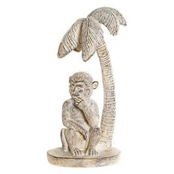 Figura Decorativa Mono Tropical de Resina Blanco 15 x 12 x 29 cm DKD Home Decor