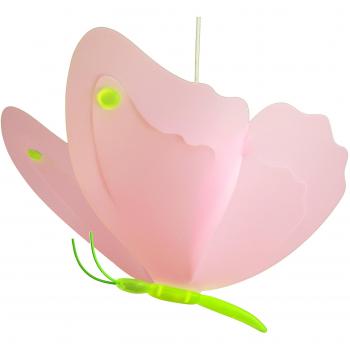 R&M Coudert - Lámpara de techo infantil, diseño de mariposa, color rosa y verde