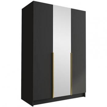 Armario Atlanta 204, Negro y Dorado, 215x150x58cm, Puertas con Bisagras