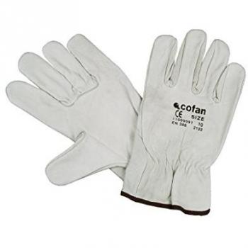 Guantes de Piel Vacuno Gris T-10 - Pack de 12 Unidades Calidad Estándar