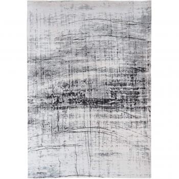 Alfombra moderna Louis de Poortere Mad Men Griff Metro 8926 - Blanco y Negro, 140 x 200 cm, Hecha en Bélgica, Acabado a Mano, Natural Antideslizante, 85% Alg