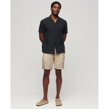Superdry Men's Beige Linen Drawstring Shorts