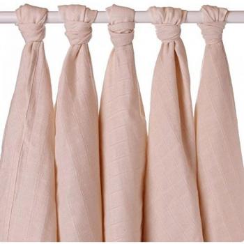 xkko trapos para bebé muselina de 70 x 70 cm Bio-Algodón 5er-juego de colour beige