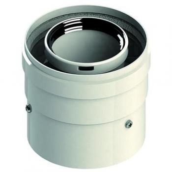 Toma de partida coaxial con brida PPS/metal pintado para Baxi, Viessmann, Roca y Argo