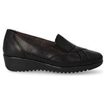 VANESSA Zapato mocasín cómodo cuña Mujer SAK 4356 Negro - 40, Negro