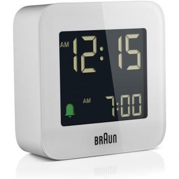 Braun BC08 Reloj Despertador Digital Blanco con pantalla LED, función de alarma, temporizador y luz nocturna
