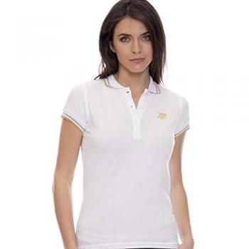 Leone - Polo Mujer Lurex Manga Corta - Blanco ÓPTICO