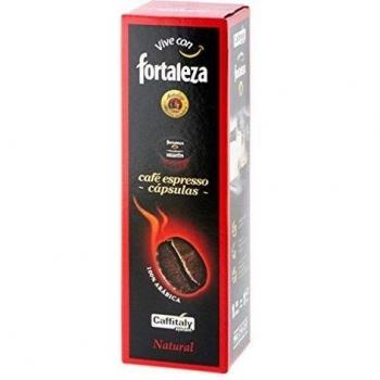 Café Fortaleza, Natural - Cápsulas Compatibles con Caffitaly, Espresso, 100% Arábica, 1 pieza, 10 capsulas de 8 g.