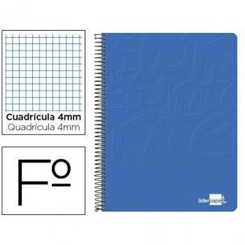 Liderpapel 10x Cuaderno Espiral Folio Write Tapa Blanda 80h 60gr Cuadro 4mm con margen Color Azul.