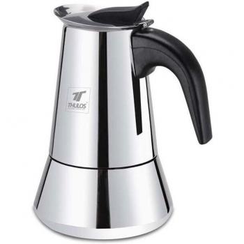 Cafetera Thulos 10 tazas, acabado en acero inoxidable