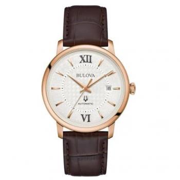 Reloj Hombre Bulova Hudson Automático 39 mm 97B225, Rosa, Correa de acero inoxidable