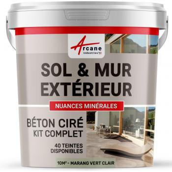 Kit de Hormigón Pulido Exterior Marang Verde Claro - 10 m² (2 capas) para Suelo, Muro, Terraza, Balcón y Escalera - Arcane Industries