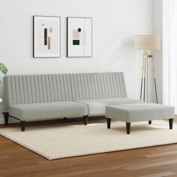 Sofá 2 Piezas Terciopelo Gris Claro con Función Cama Vidaxl