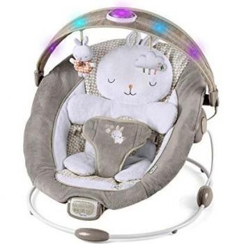 Ingenuity Twinkle Tails Light-Up Bunny Bouncer with Removable Cushion