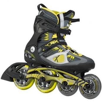 K2 Inline Skate V02 100 X Pro - Patines en línea, color gris / amarillo, talla 9.5