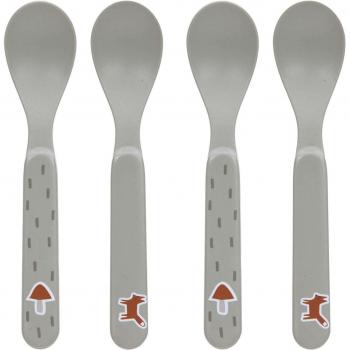 Juego de Cucharas para Niños Lässig - Set de 4 Piezas en Celulosa Sin BPA Pequeño Bosque Zorro