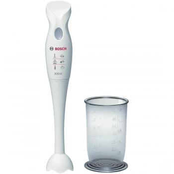 Bosch Mixxo MSM6B150 - Batidora de mano, 300 W, velocidad Turbo, cúpula con cuchilla de acero inoxidable, con vaso de mezclas, color blanco