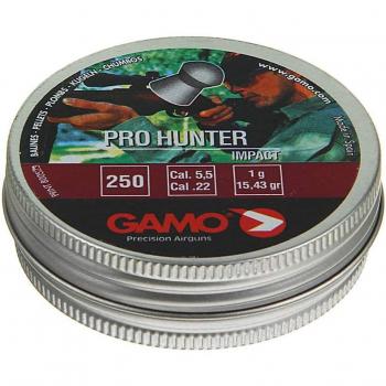 Lata de 250 balines Gamo Pro-Hunter, calibre 5,5 mm, peso 1 gr, excelente combinación precisión y penetración, 6321925