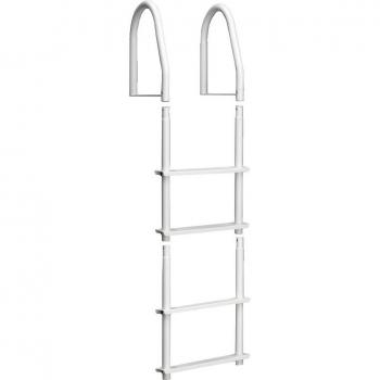 Dock Edge 2104-F Fixed 4 Step Ladder Bright White Galvalume