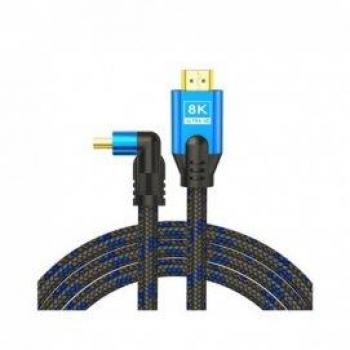 Cable HDMI 2.1 Angular 8K Savio CL-148 de 3 m tipo A (Estándar) Negro-Azul