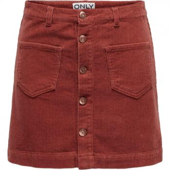 Only Amazing Women's High-Waisted Corduroy Skirt in Spiced Apple