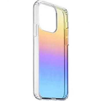 Funda Prisma Iridiscente para Apple iPhone 14 Pro, Transparente y Multicolor, Carga Inductiva