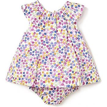 Vestido Mayoral 1834 con Cubrepañal Estampado de Satén para Recién Nacidos en Azul, Ajuste Regular, Talla 4-6 Meses