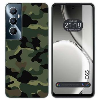 Funda de Silicona Camuflaje para Realme C65 4G con Diseño Gráfico