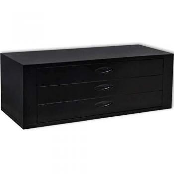 vidaXL Caja Herramientas 3 Cajones Rodamientos Metal Negra Cofre Organizador
