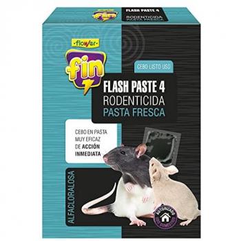 Raticida Alfacloralosa Flower 120 g - Cebo Pasta Listo Uso, Acción Rápida para Ratones, Fórmula No Anticoagulante