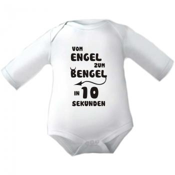 Body Bebé con impresión del ángel al Bengel en 10 sekudnen/Corto y manga larga/talla 50 – 104 1/1-Arm Langarm Talla: 86 cm