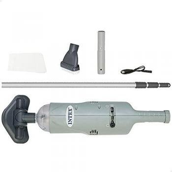 Intex 28620NP - limpiafondos manual, Aspirador piscina , Aspirador de fondo de piscinas, autonomía 50 minutos, 2 cepillos intercambiables, tubo telescópico 2,39 cm