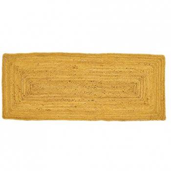 Alfombra Pasillera Trenzada de Yute Amarillo 170x70 cm - Aire de Originalidad