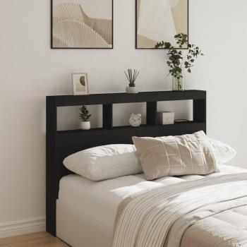 Cabecero de cama con LED negro 140x17x102 cm Vidaxl