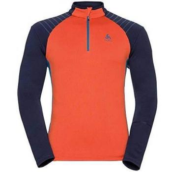 Odlo Sudadera para Mujer con Media Cremallera Pact, Naranja, Peacoat, Color Azul, Talla S