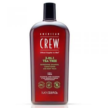 American Crew Hair & Body 3-IN-1 Tea Tree Shampoo, Conditioner and Shower Gel 1000 ml