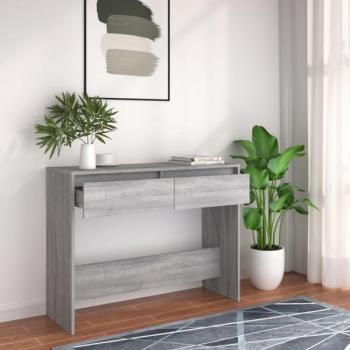 Mesa consola de aglomerado gris Sonoma 100x35x76,5 cm