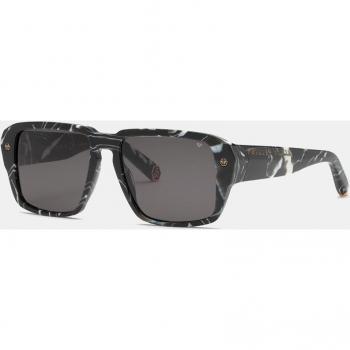 Gafa de Sol Philipp Plein Cuadrada Mármol Negro Humo CAT3