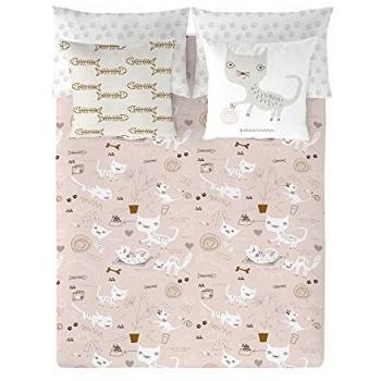 Funda Nórdica Panzup Cats 260 x 220 cm para cama de 180/190, reversible, incluye juego de fundas nórdicas de 3 piezas
