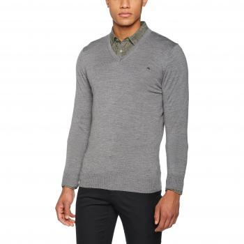 J. Lindeberg Lymann True Merino Knit, Suéter para Hombre, Gris