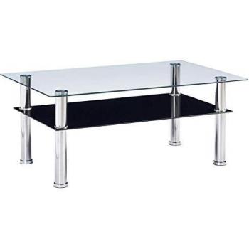 vidaXL Mesa de centro de vidrio templado negra 100x60x42 cm
