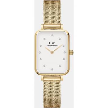 Reloj de mujer Daniel Wellington Quadro Lumine Pressed Evergold 20x26mm con malla dorada