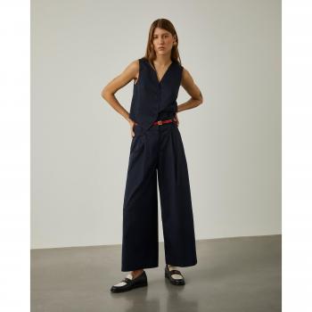 Pantalón ancho de mujer liso con pinzas delante Lion of Porches