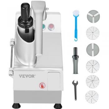 Vevor Multifunctional Food Processor & Vegetable Chopper, 550W, Food-Grade Stainless Steel, 2 Feeding Holes, 6 Detachable Blades